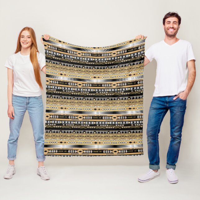 Tribal , ethnic, ornament fleece blanket (In Situ)