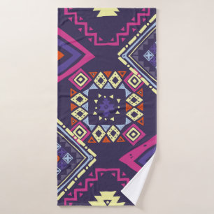 Tribal ethnic, primitive geometric background. bath towel