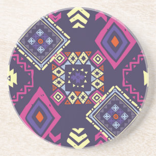 Tribal ethnic, primitive geometric background. coaster