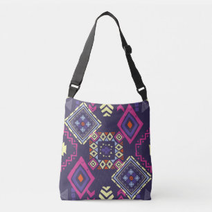 Tribal ethnic, primitive geometric background. crossbody bag