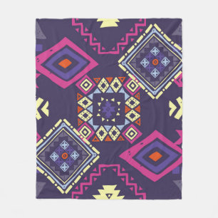 Tribal ethnic, primitive geometric background. fleece blanket