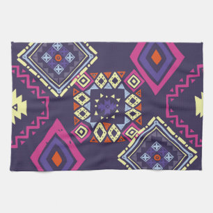 Tribal ethnic, primitive geometric background. tea towel