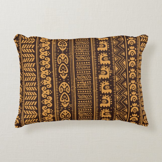 Tribal ethnic seamless decorative cushion (Front)
