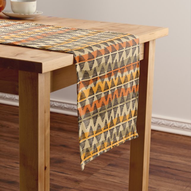 Tribal Ethnic Seamless Geometric Pattern Long Table Runner (In Situ)