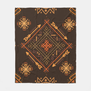 Tribal ethnic seamless pattern 4 fleece blanket