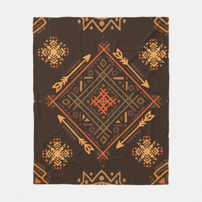 Tribal ethnic seamless pattern 4 fleece blanket (Front)
