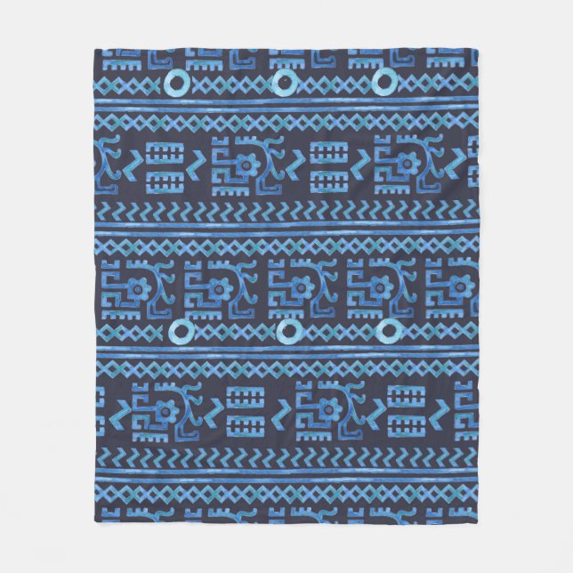 Tribal ethnic seamless pattern 8 fleece blanket (Front)