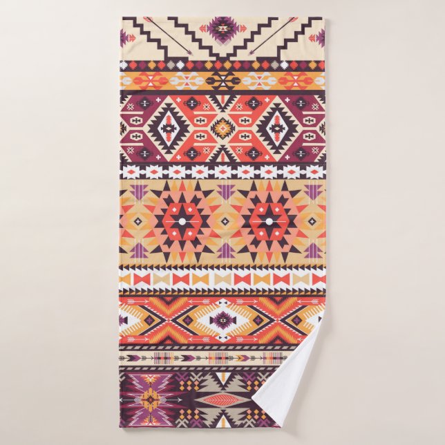 Tribal ethnic seamless pattern bath towel (Bath Towel)
