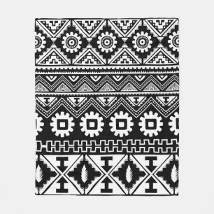 Tribal ethnic seamless pattern fleece blanket