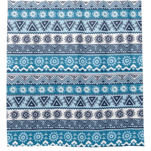 Tribal ethnic seamless pattern shower curtain (Front)