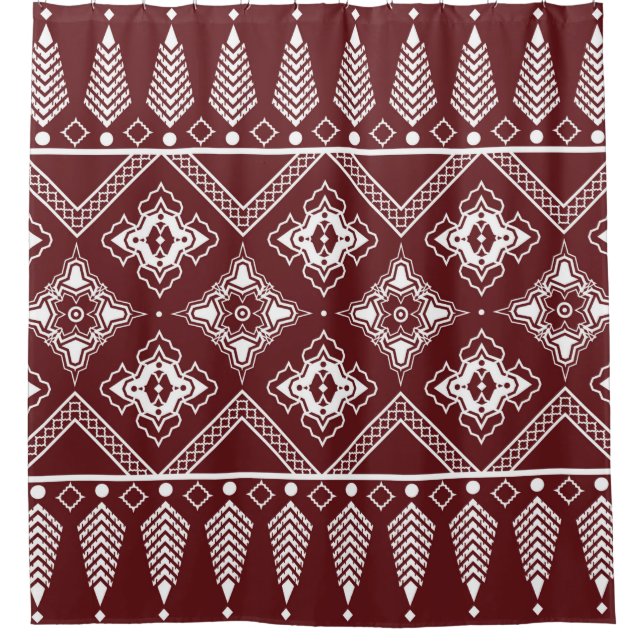 Tribal ethnic seamless pattern shower curtain (Front)