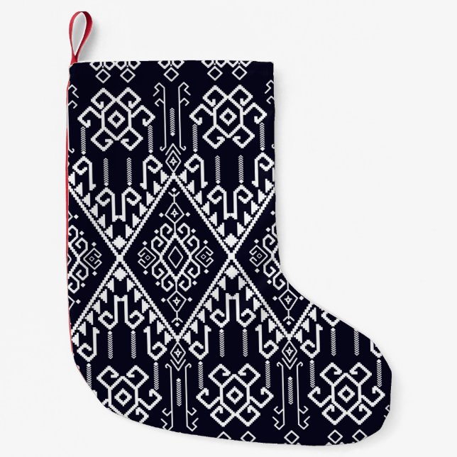 Tribal ethnic seamless pattern small christmas stocking (Front)