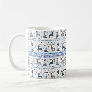 Tribal ethnic seamless pattern with animals and dr coffee mug