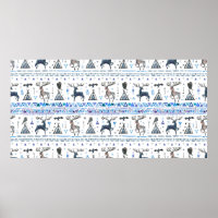 Tribal ethnic seamless pattern with animals and dr