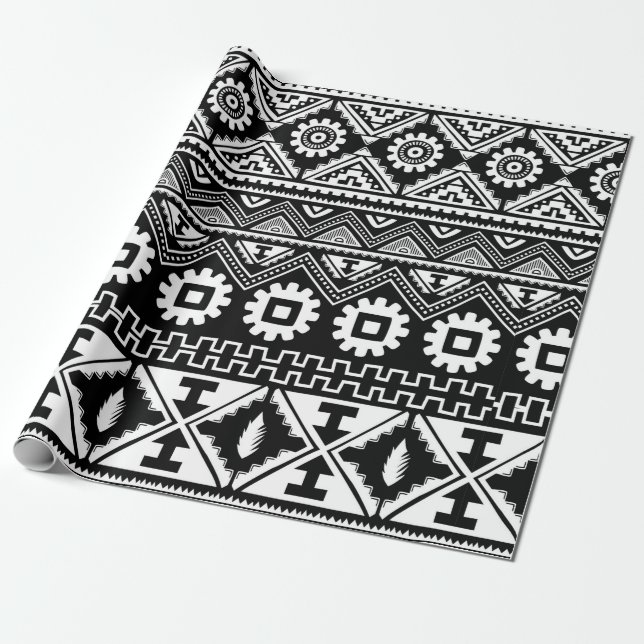 Tribal ethnic seamless pattern wrapping paper (Unrolled)