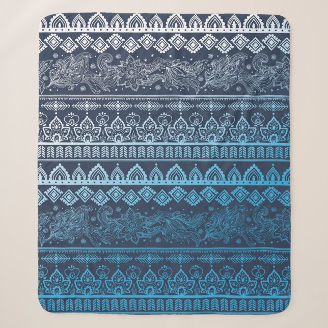 Tribal ethnic seamless  sherpa blanket (Front)