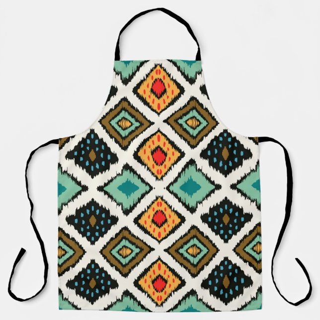 Tribal ethnic seamless striped pattern in aztec st apron (Front)