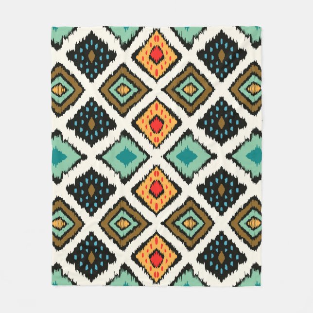 Tribal ethnic seamless striped pattern in aztec st fleece blanket (Front)