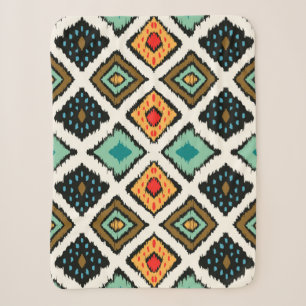 Tribal ethnic seamless striped pattern in aztec st sherpa blanket