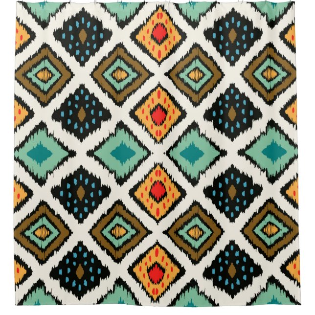 Tribal ethnic seamless striped pattern in aztec st shower curtain (Front)