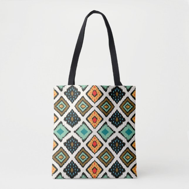 Tribal ethnic seamless striped pattern in aztec st tote bag (Front)
