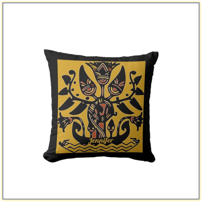 Tribal Ethnic Tattoo Pattern Cushion (Creator Uploaded)