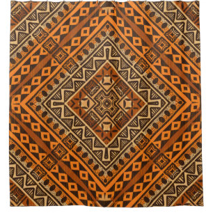 Tribal ethnic textile pattern african style shower curtain
