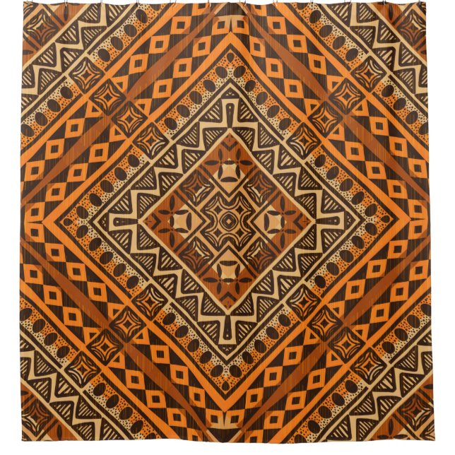 Tribal ethnic textile pattern african style shower curtain (Front)