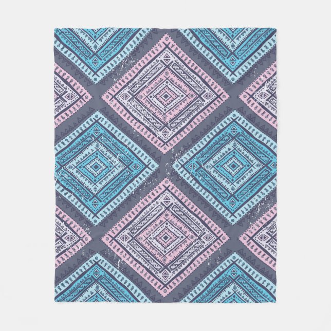 Tribal ethnic, timeless seamless style fleece blanket (Front)