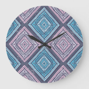 Tribal ethnic, timeless seamless style large clock