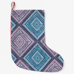 Tribal ethnic, timeless seamless style small christmas stocking