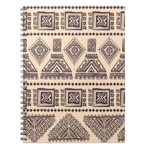 Tribal, ethnic, vintage business pattern notebook
