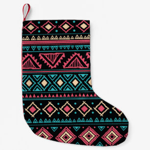 Tribal Ethnic Vintage Business Pattern Small Christmas Stocking