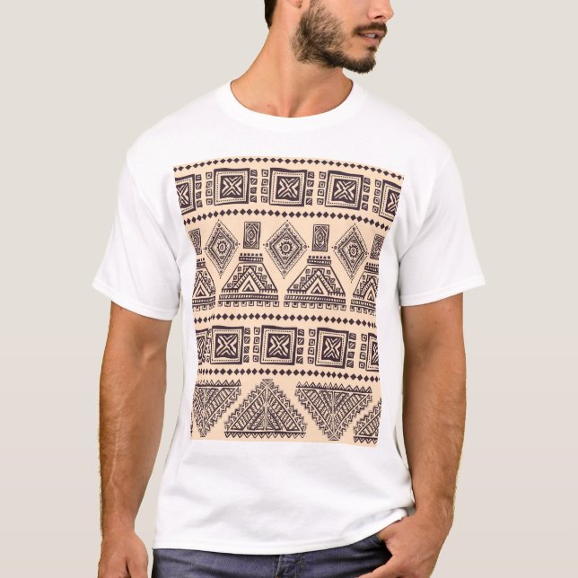 Tribal, ethnic, vintage business pattern T-Shirt (Front)