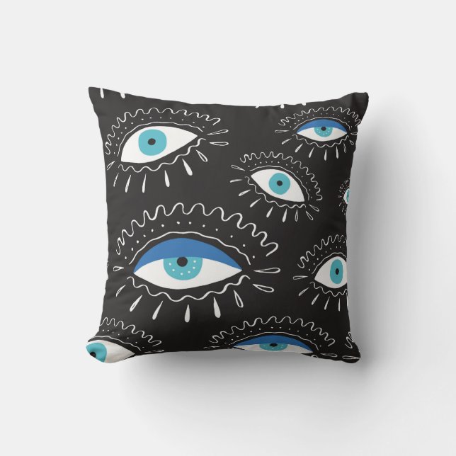Tribal Eye Feathers Fashion Pattern Cushion (Front)