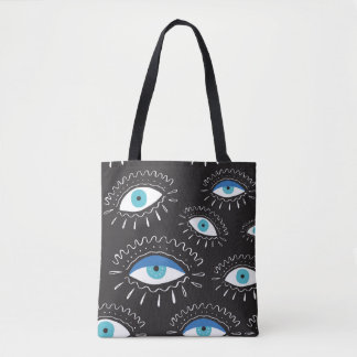 Tribal Eye Feathers Fashion Pattern Tote Bag