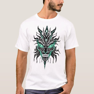 Tribal Face Alien Circuit Patterns T-Shirt