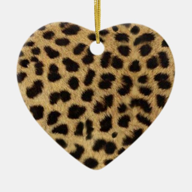 tribal fashionista safari animal leopard print ceramic tree decoration (Front)