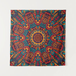 Tribal Festive: Colourful Ethnic Pattern Tapestry