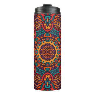 Tribal Festive: Colourful Ethnic Pattern Thermal Tumbler