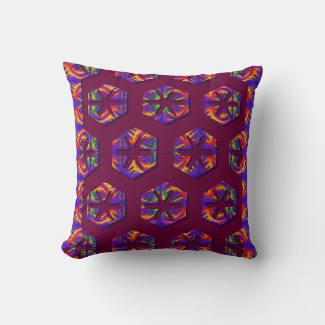 Tribal Fiery Honeycomb Cushion (Front)
