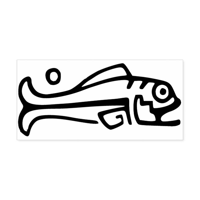 tribal fish art stamp (Imprint)