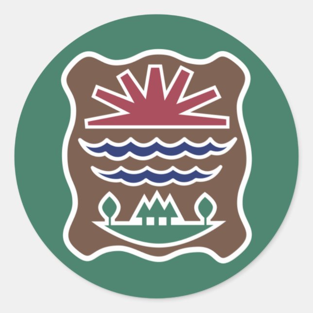 Tribal Flag of the Western Abenaki Nation Classic Round Sticker (Front)