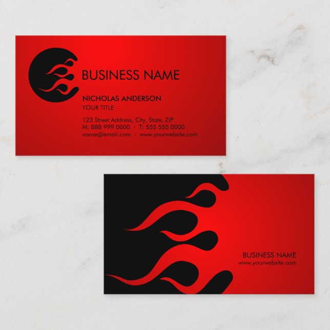 Tribal Flames Tattoo Shop business card (Front/Back)