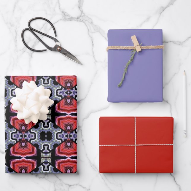 Tribal Flare Design Wrapping Paper Sheet (Front)