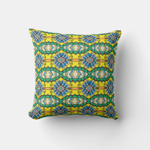 Tribal floral, ornate, hand-drawn pattern. cushion