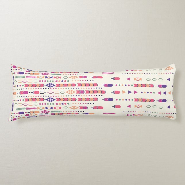 Tribal Folk Art In Structured Pattern Body Cushion (Front)