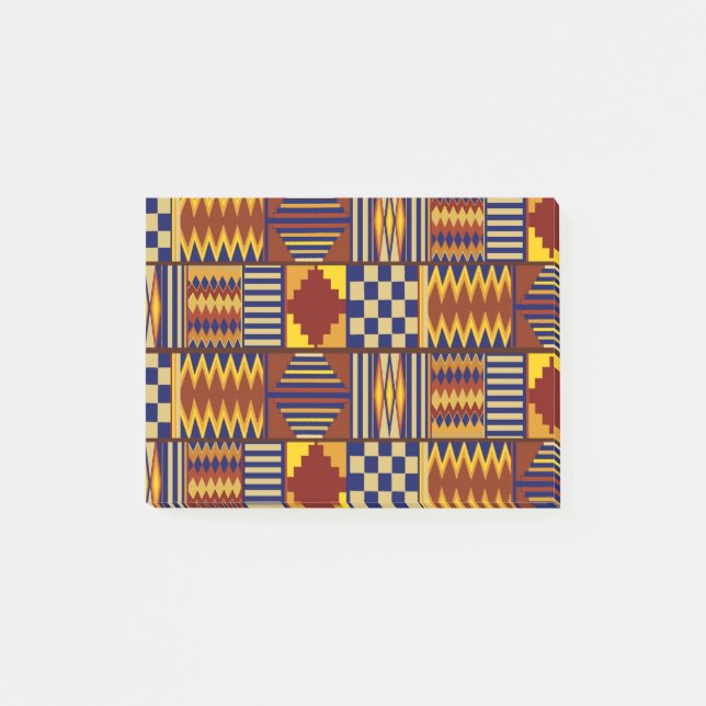Tribal Folk Art - Rust Navy Yellow Post-it Notes (Front)