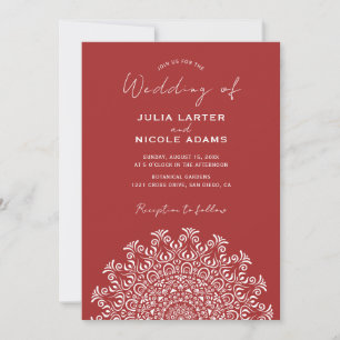 Tribal Folk Country Culture Crest Mandala Wedding Invitation