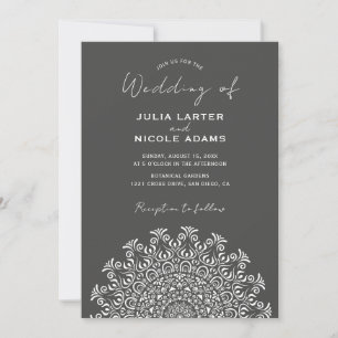Tribal Folk Country Culture Crest Mandala Wedding Invitation